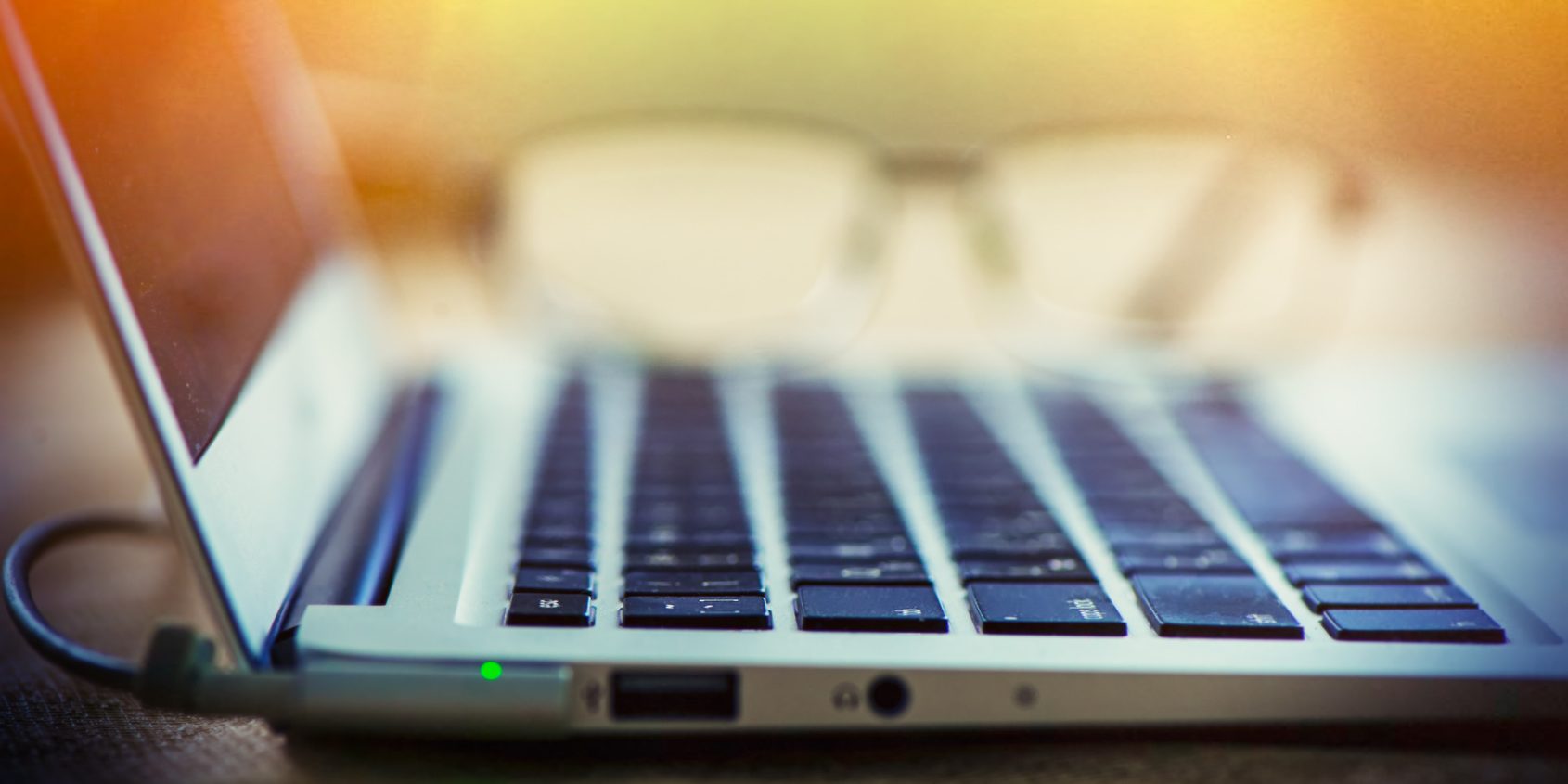 glasses and laptop